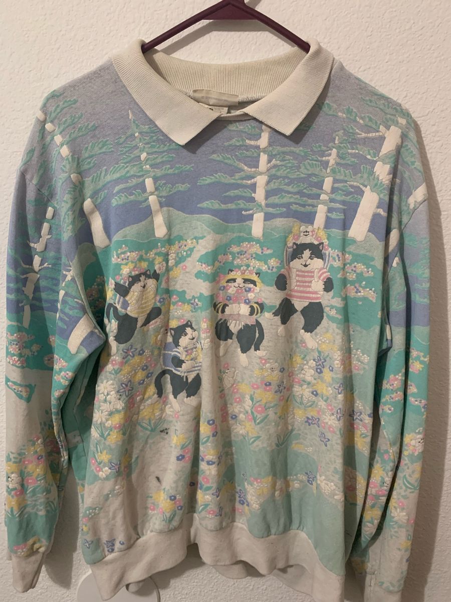 Vintage dancing cats sweater
